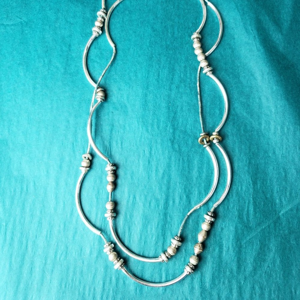 2/15$ Lizzy james metal and cord necklace